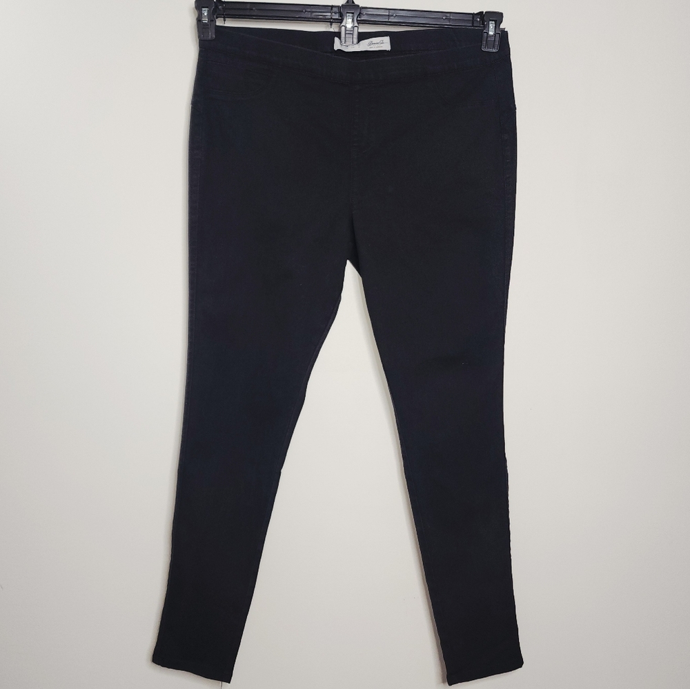 Denim Co. Twill Womens 16 Pull On Black Skinny Pant
